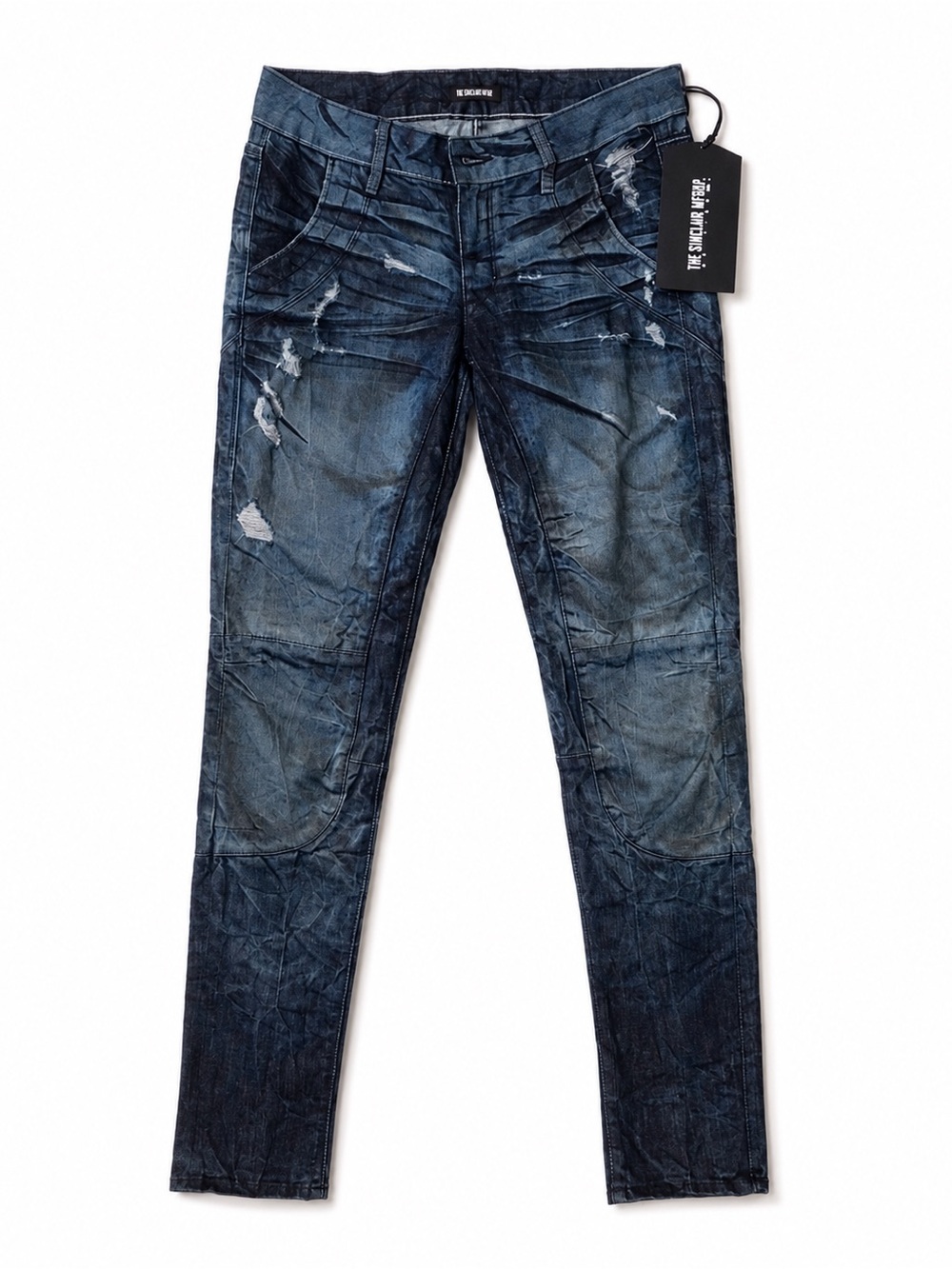 Sinclair Distressed Skinny Jeans Low Rise Y2K Grunge